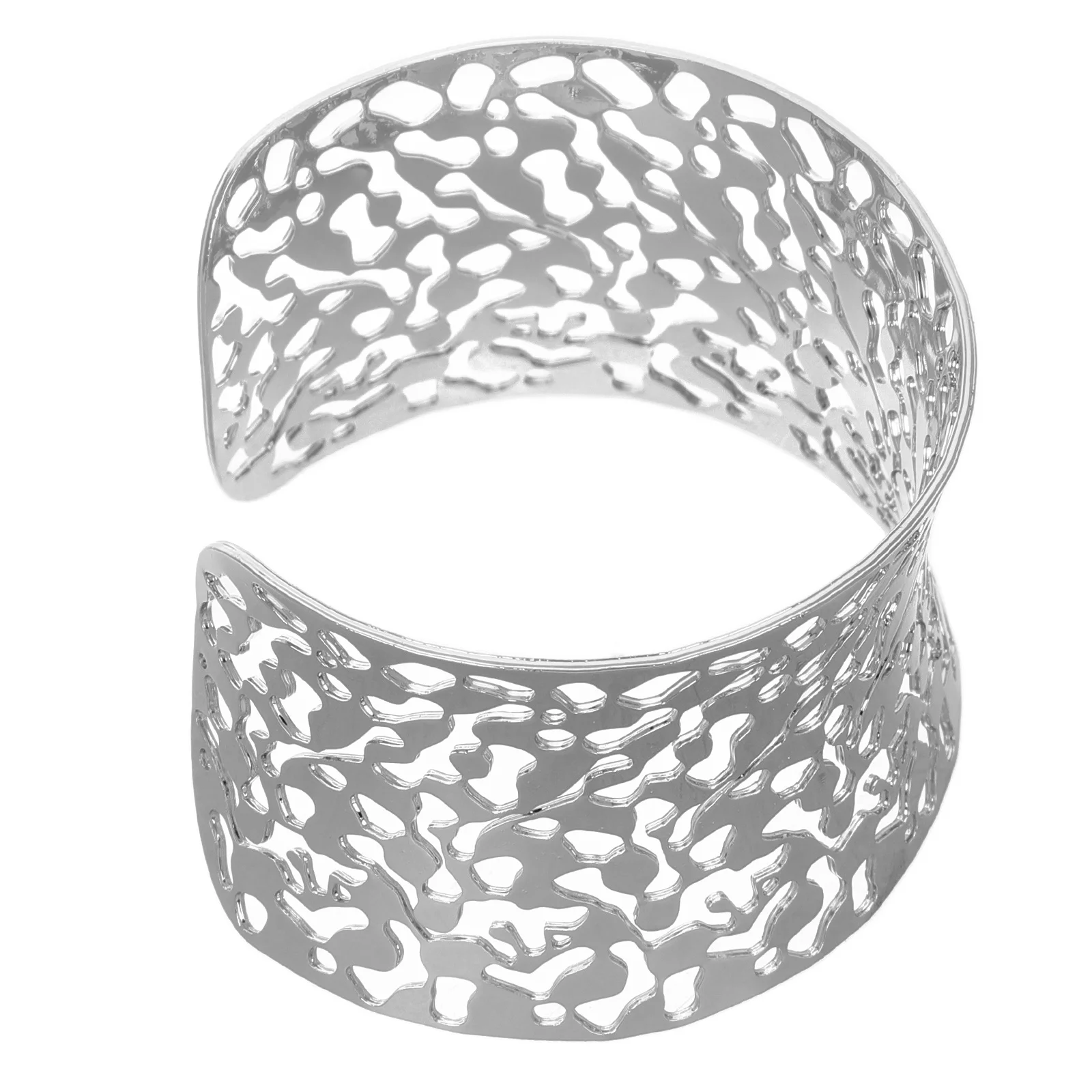 

Elegant Hollow Open Bangle Bracelet for Women Unique Irregular Curved Design Fashion Statement Wrist Cuff Jewelry Accessories
