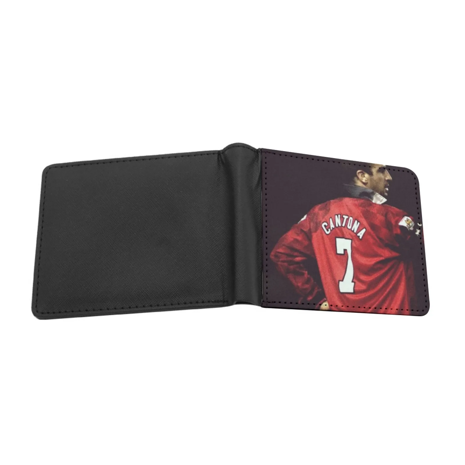 Eric Cantona Photo Short Men's Wallets Credit Card Holder Retro Wallet Male Pu Leather Wallet Eric Cantona Eric Cantona Eric