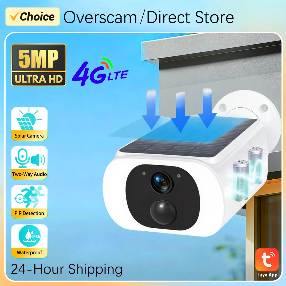 

4G Free One Year Data Tuya Solar Outdoor Surveillance Bullet Camera Human Detection Color Night Vision Built-In Battery Home