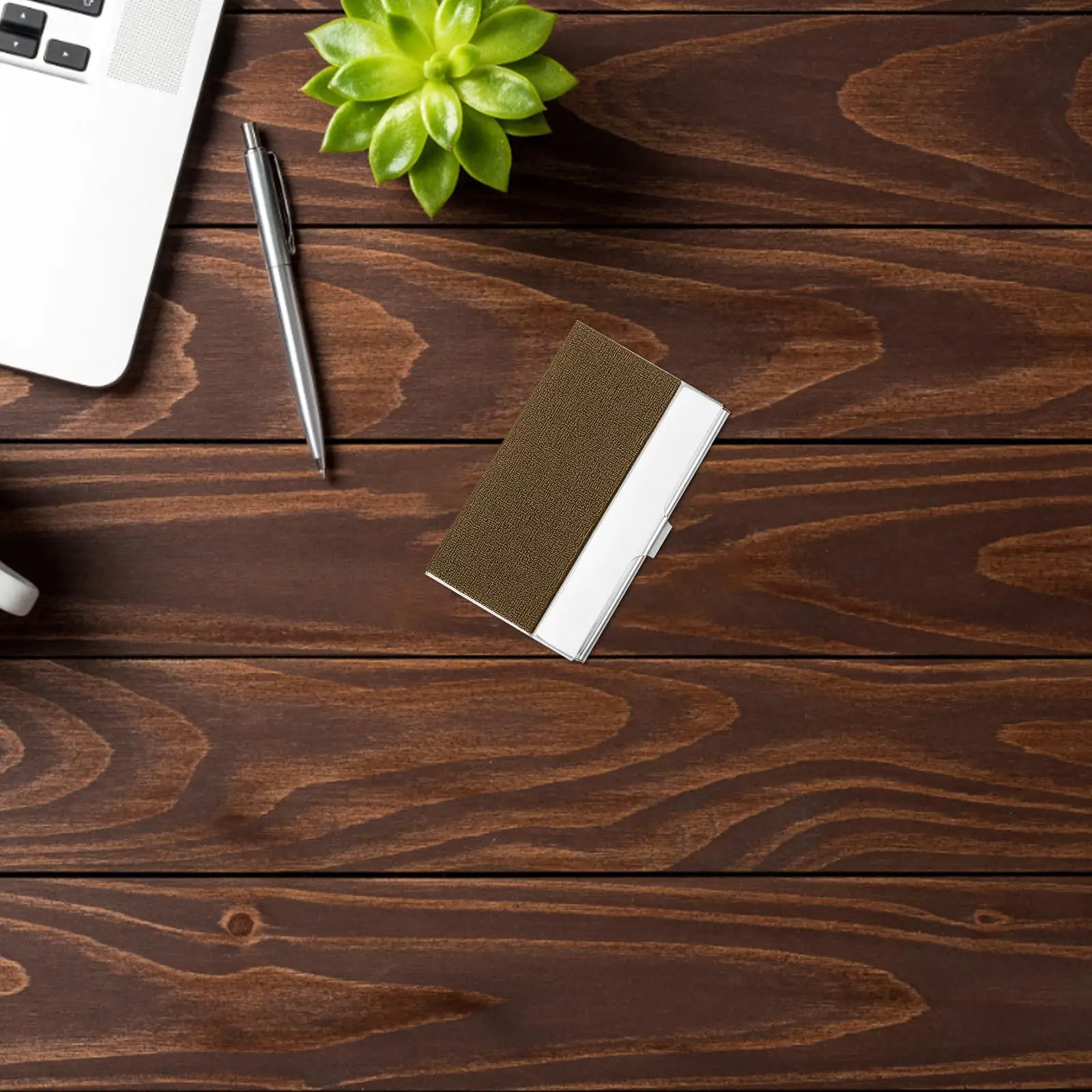 1Pcs Stainless Steel Business Card Holder Compact Size Multiple Cards Secure Closure Lightweight Portable Term Use for Meetings