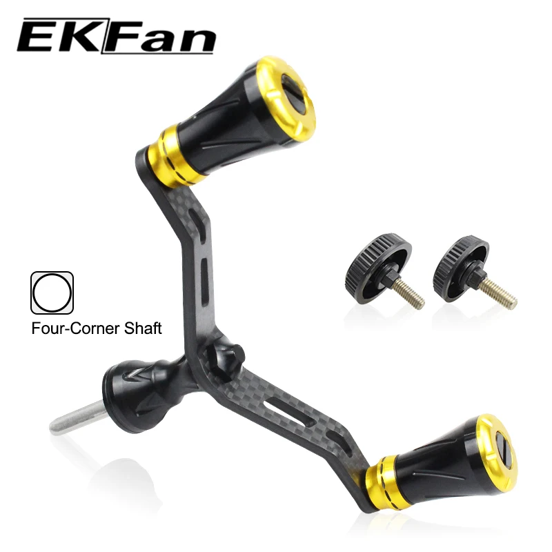 EKfan 90MM Carbon Fishing Reel Handle+Metal knobs Suitable For SHI Spinning Fishing Reel Tackle Accessor