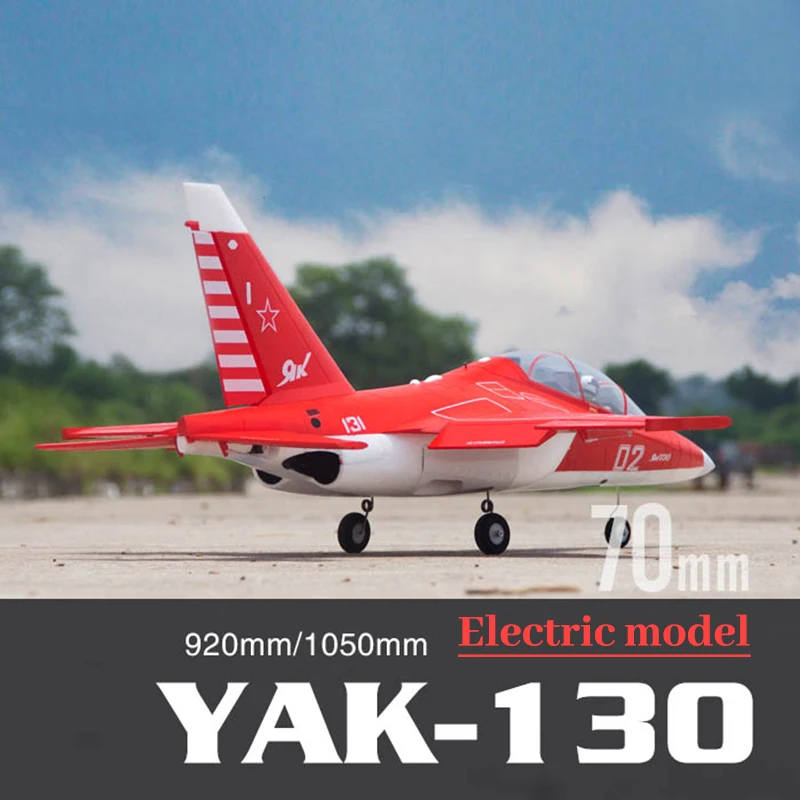 FreFuk70 mm-Ventilateur canalisé Yak-130, modèle de simulation, avion à réaction RC souterrain rouge, avion de loisirs en mousse