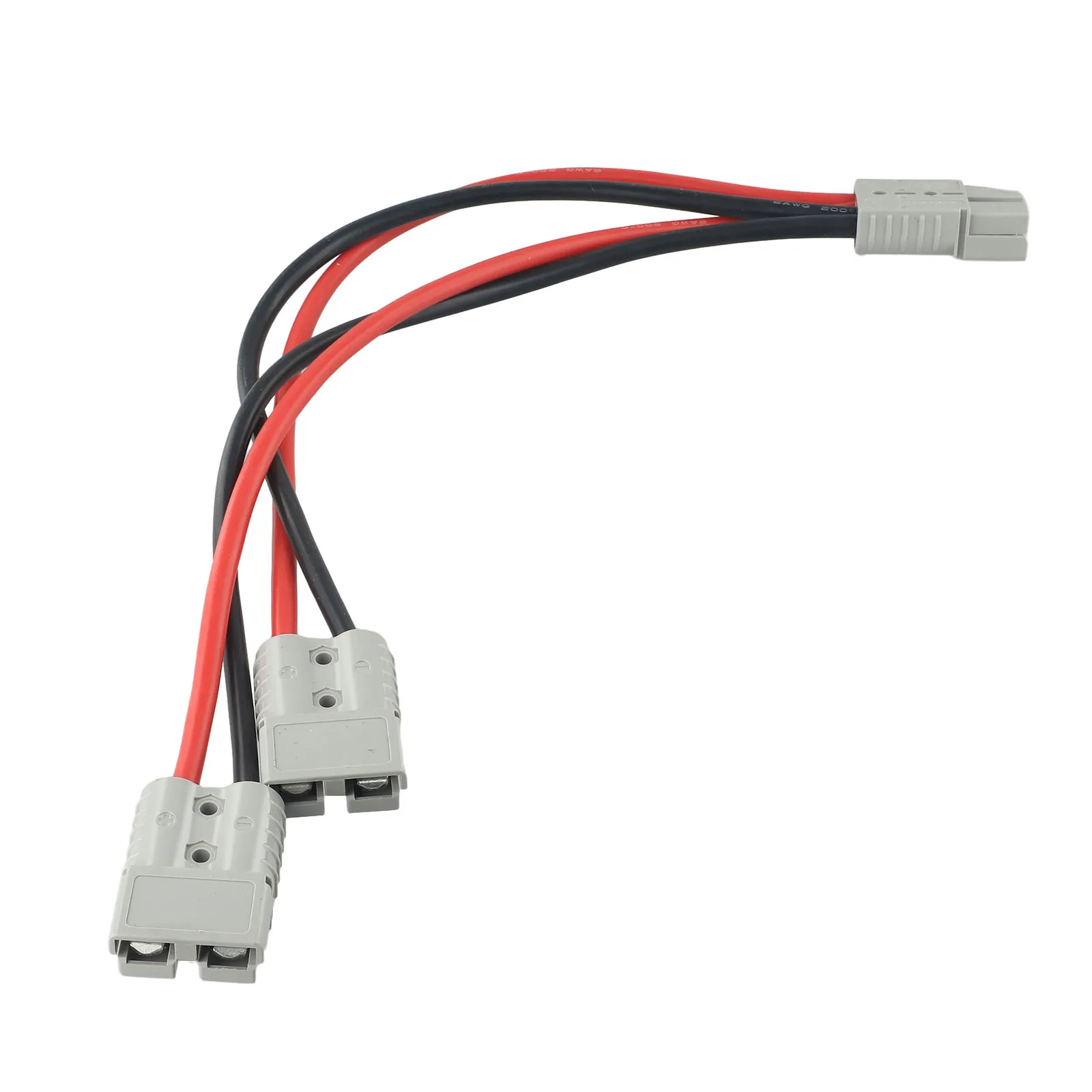 120A For Anderson-Plug Compatible Dual Y Adapter With 6AWG Copper Silver Wire 600V Rated Connector For Industrial Power Connect