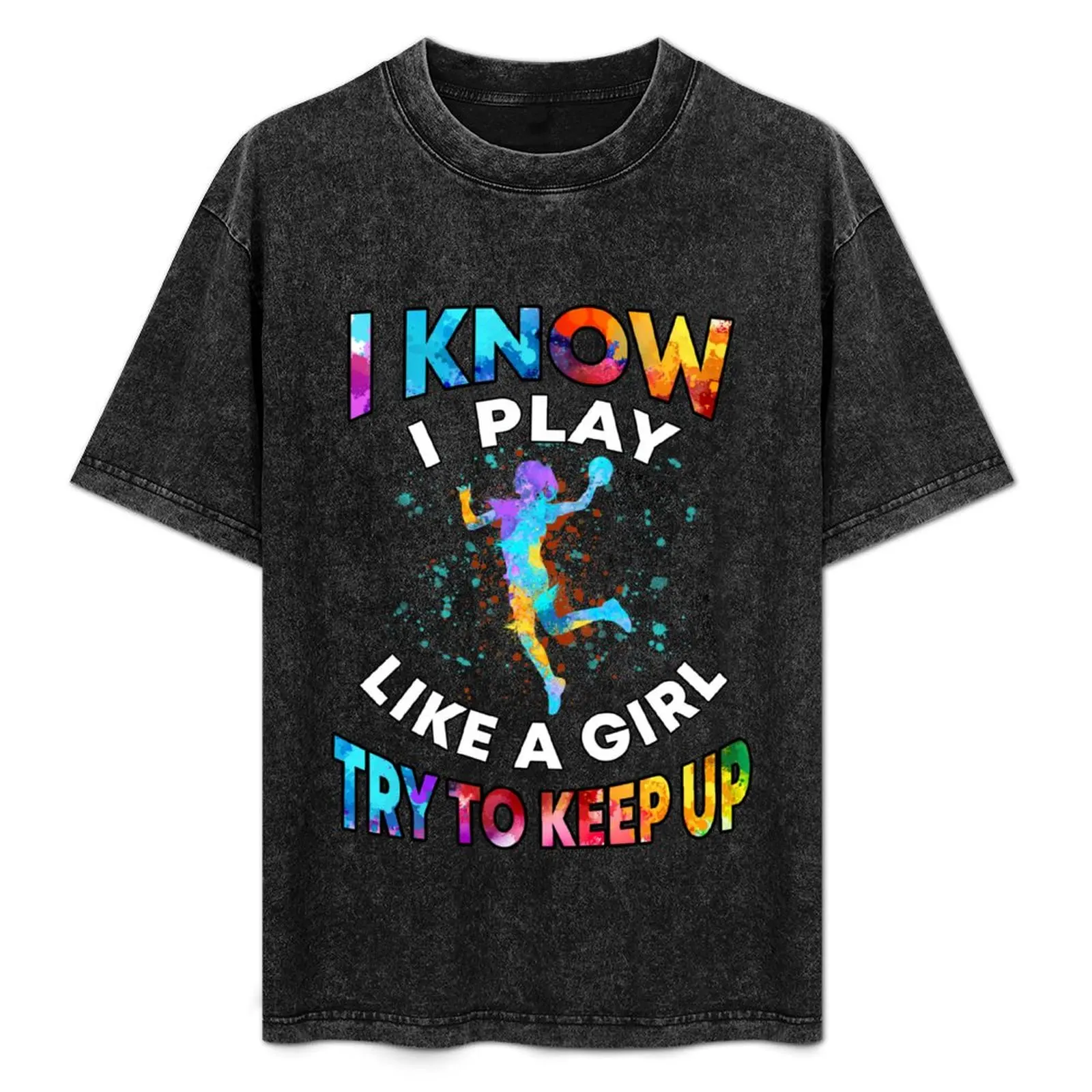 

Handball - Like A Girl Watercolor T-Shirt Breathable Workout Short Sleeve Top