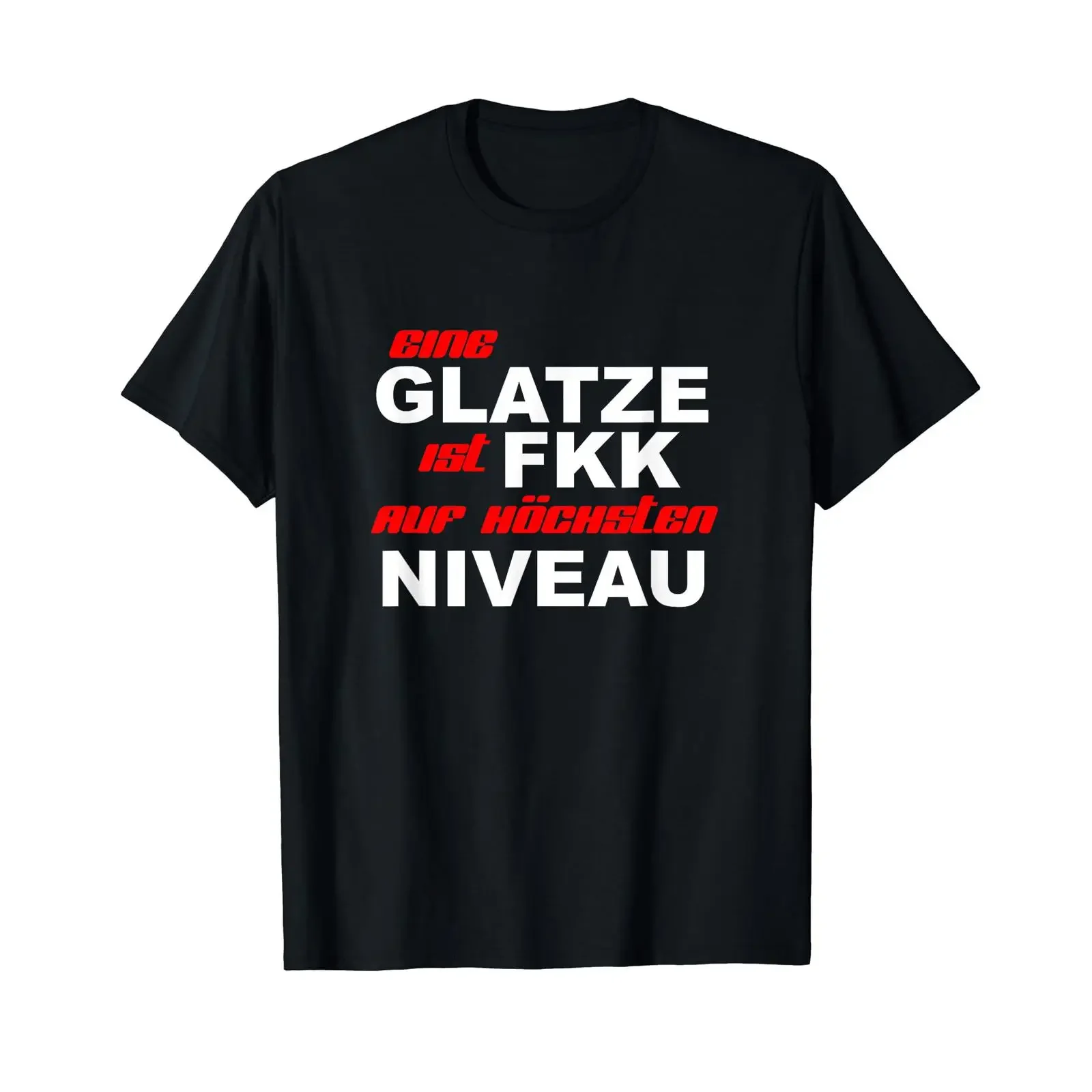 Men's Fun T Shirt with German Text Ein Glatze ist FKK auf hoch Level Language vintage Washed designer clothes fashion Slightly