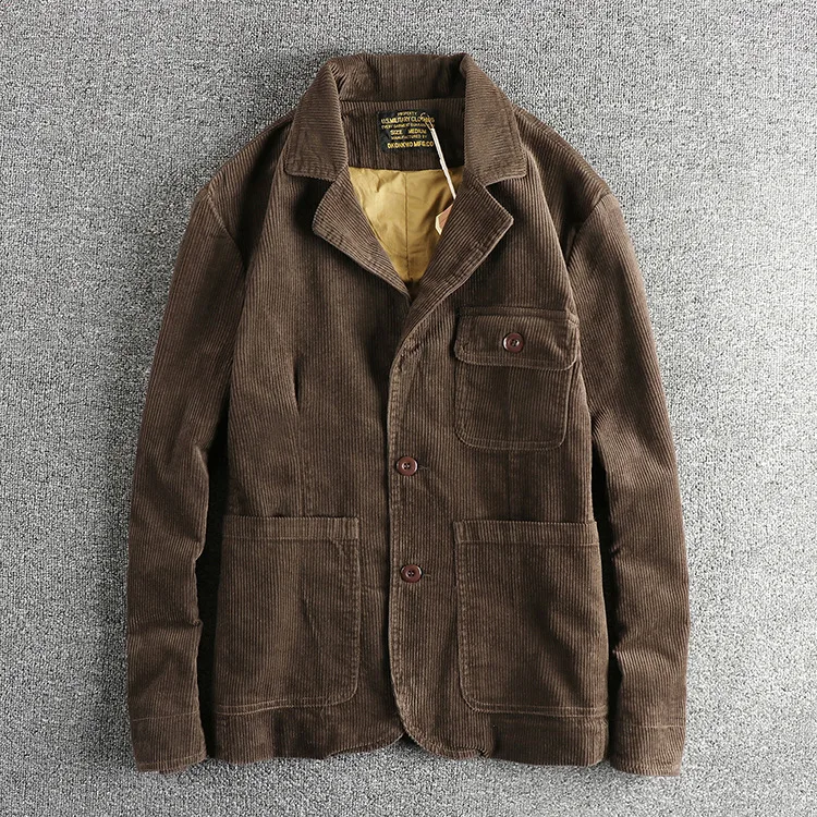 American New Fashion Men's Solid Color Simple Basic Casual Trendy Loose Turn-down Collar Long Sleeve Suit Blazers Male Coats Top