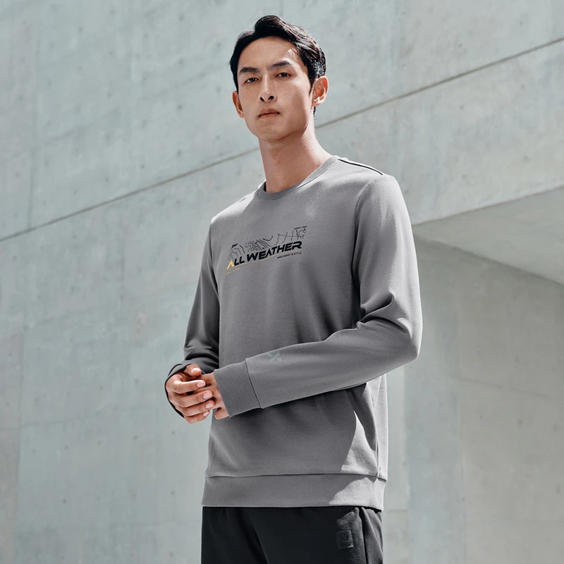 Xtep เสื้อสเวตเตอร์แบบสวมศีรษะสำหรับผู้ชายเสื้อมีฮู้ดทนทานแบบย้อนยุคใส่2024ฤดูใบไม้ร่วง876329920008