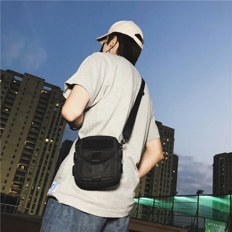 Fashion Men Messenger Bag Canvas Cell phone Shoulder Bag Small Crossbody Pack Small Travel Waist Pack Casual Chest Pouch Backpak