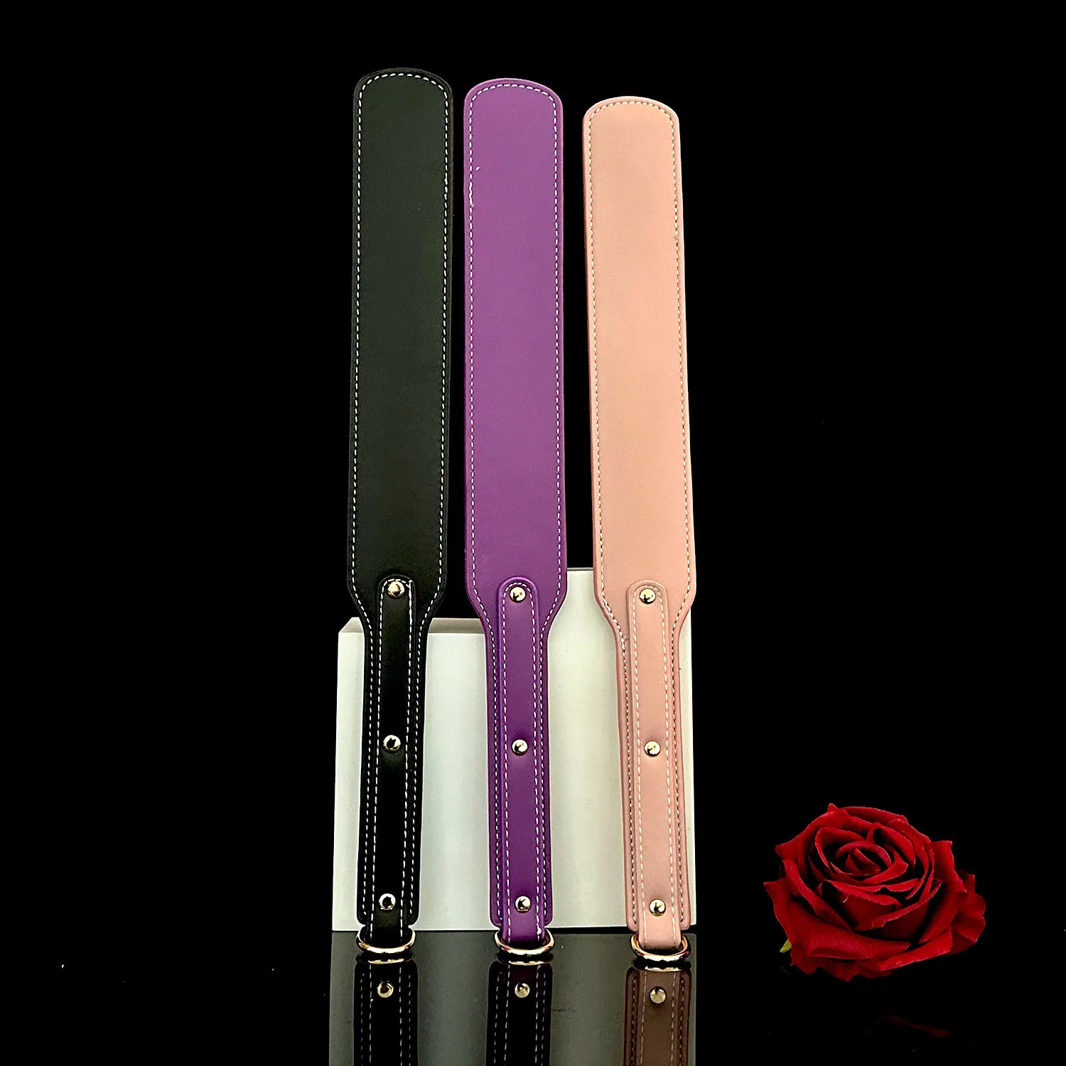 43cm  PU Leather Punk rivet Horse Whip Flogger Riding Leather Spank Paddle Equestrian Training Horse