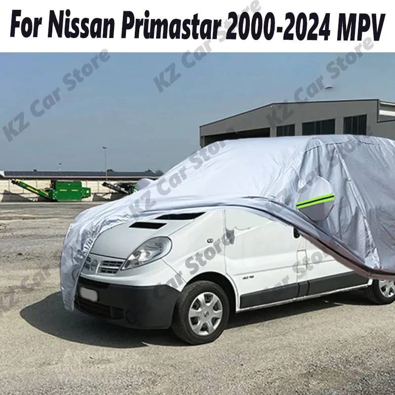 Full Waterproof Car Cover For Nissan Primastar 2000-2024 MPV Outdoor Anti-UV Sun Rain Snow Wind Scratch Prevent Cover Dustproof