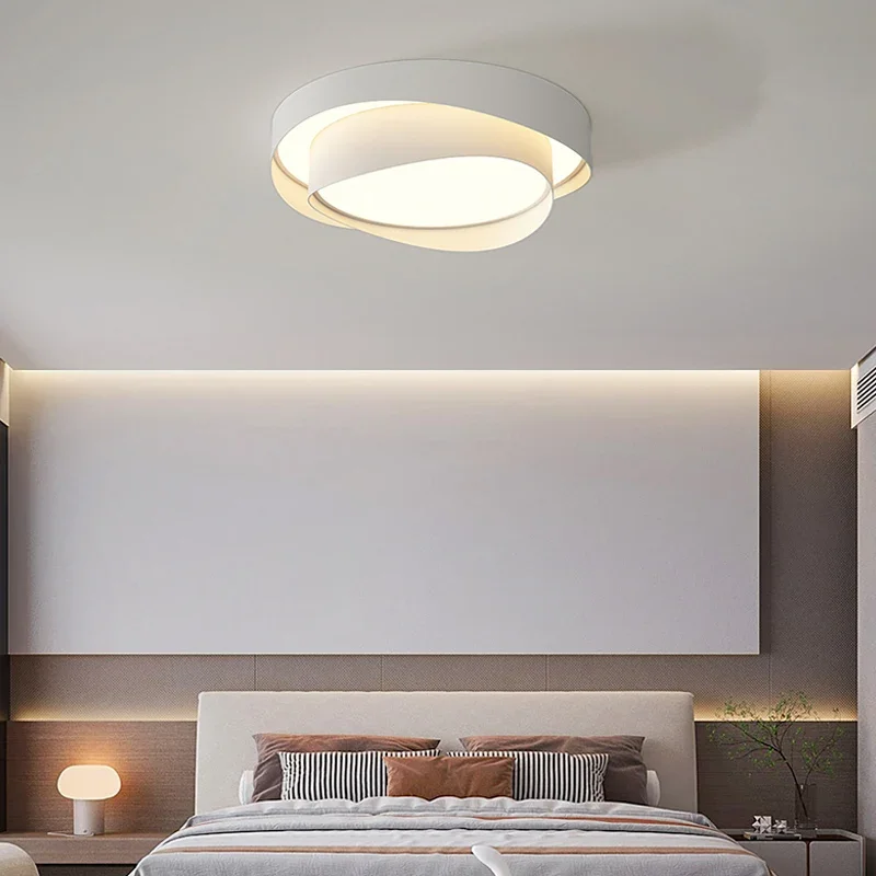 Imagem -03 - Modern Nordic Led Luz de Teto Branco Puro Minimalismo Brilho Teto do Quarto Montado Lâmpada Novo Estilo Creme Lâmpada Interior