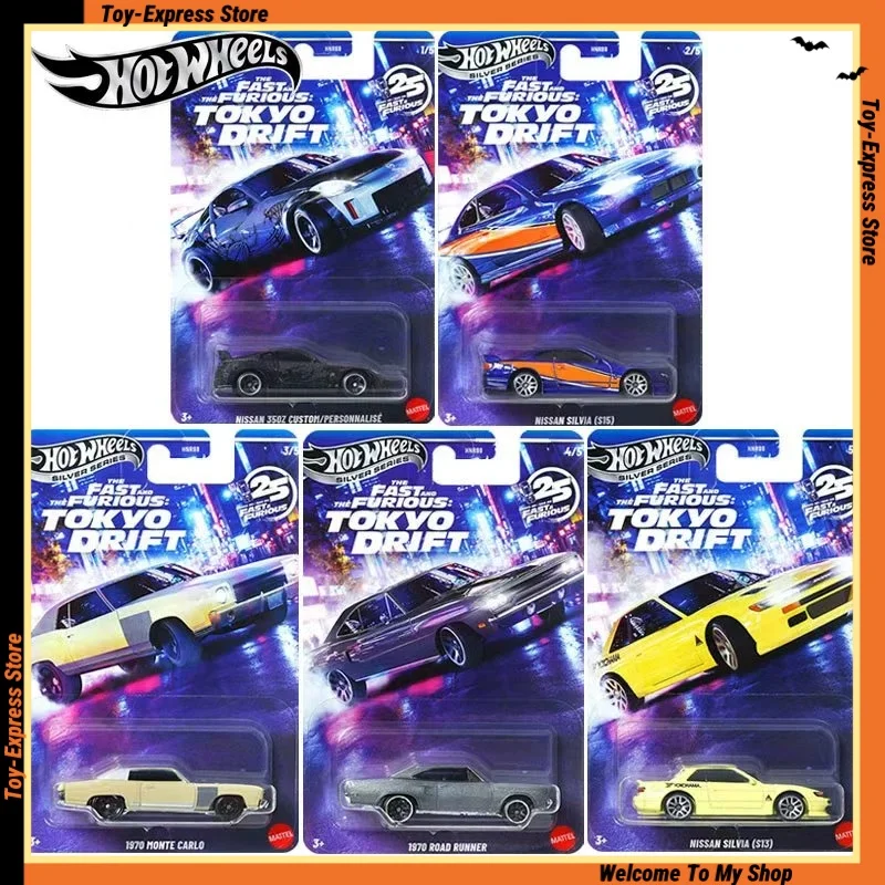 عجلات ساخنة جديدة 2026 سلسلة فضية سريعة وغاضبة طوكيو الانجراف Hotwheels 2026 1/64 نموذج سيارة نيسان تحصيل الصبي الاطفال اللعب هدية #1