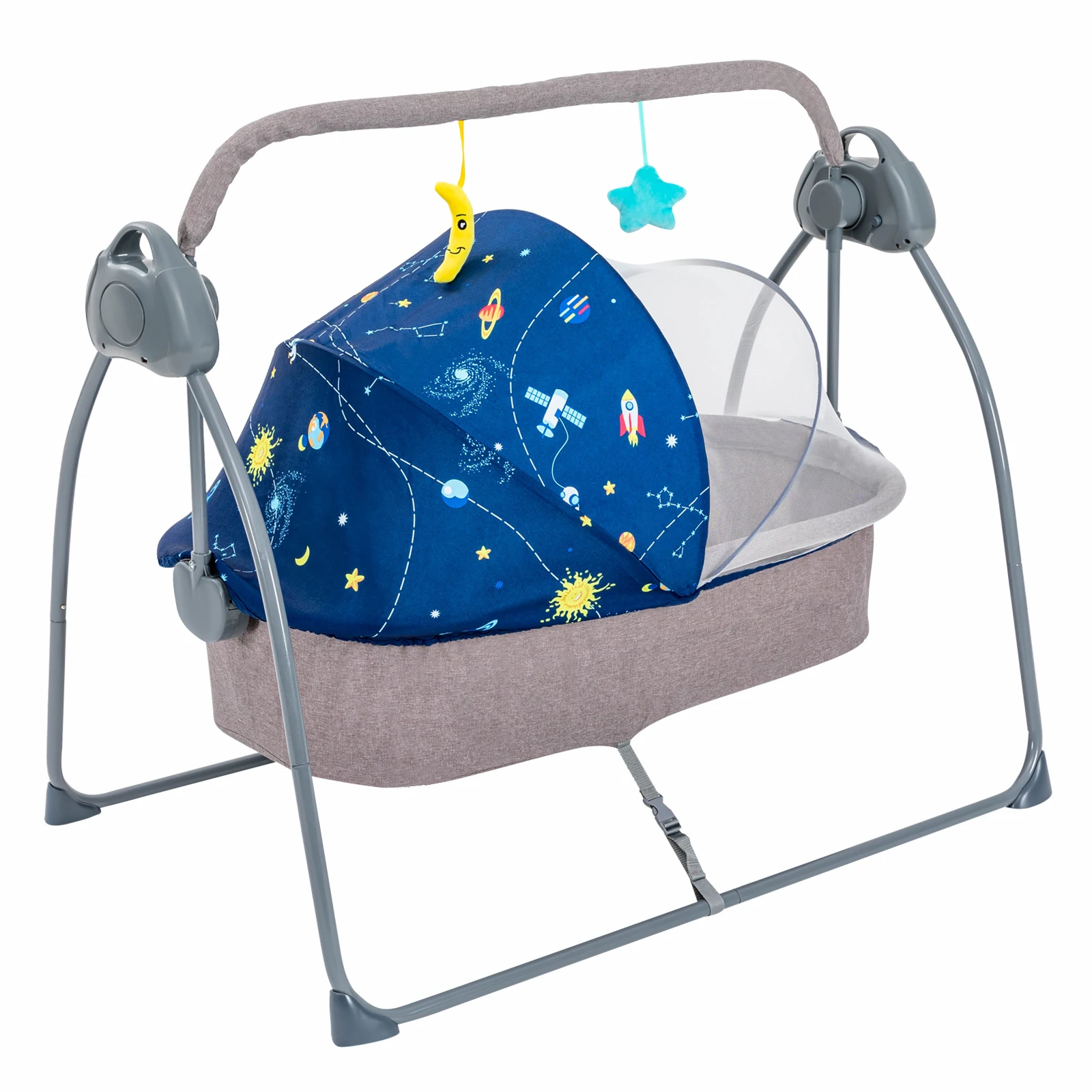 Foldable Electric Cradle Baby Swing,Connected to Bluetooth to Play Music and Toddler Stories, Swing for baby, Large