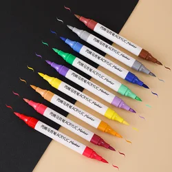 24/48/72 Colors Dual Tip Acrylic Markers Set Soft Head Brush Pen, No Smudge