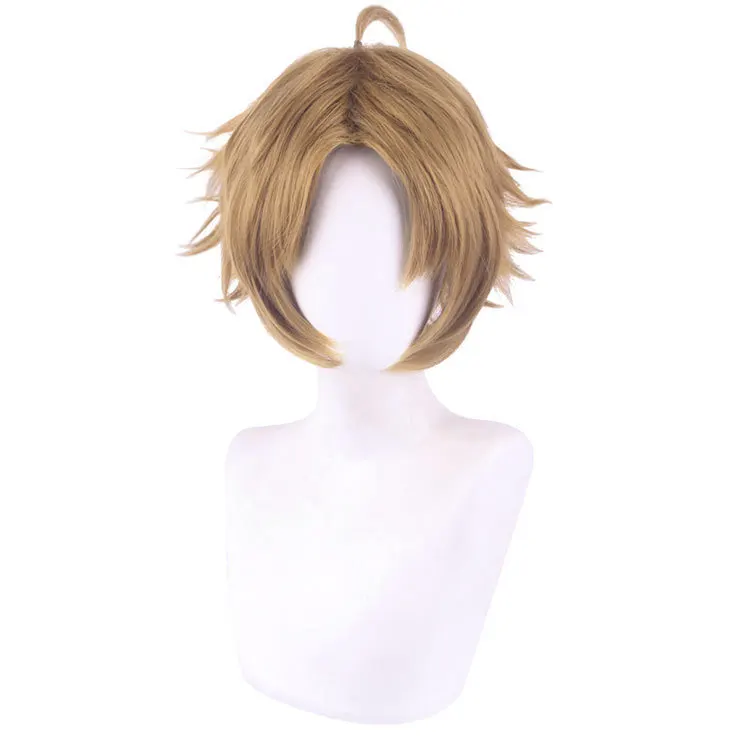 Wig Sintetis Pendek Garis Rambut Alami Kostum Cosplay Pesta Serat Tahan Panas Permainan Peran Halloween Wig Mudah Dipakai