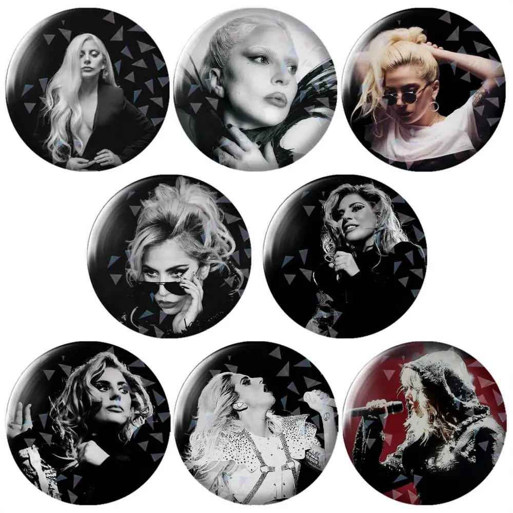 singer-r Lady Gaga Brooch Metal Decorative Brooch Pins for Backpack Clothes Jacket Accessories,Souvenir.