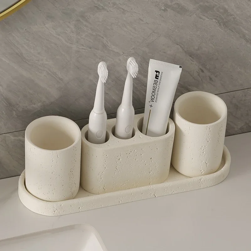 Sand Bathroom Accessories Sets Mouthwash Cup High-value Washing Cup Hotel Electric Toothbrush Holder Household Bathroom Products