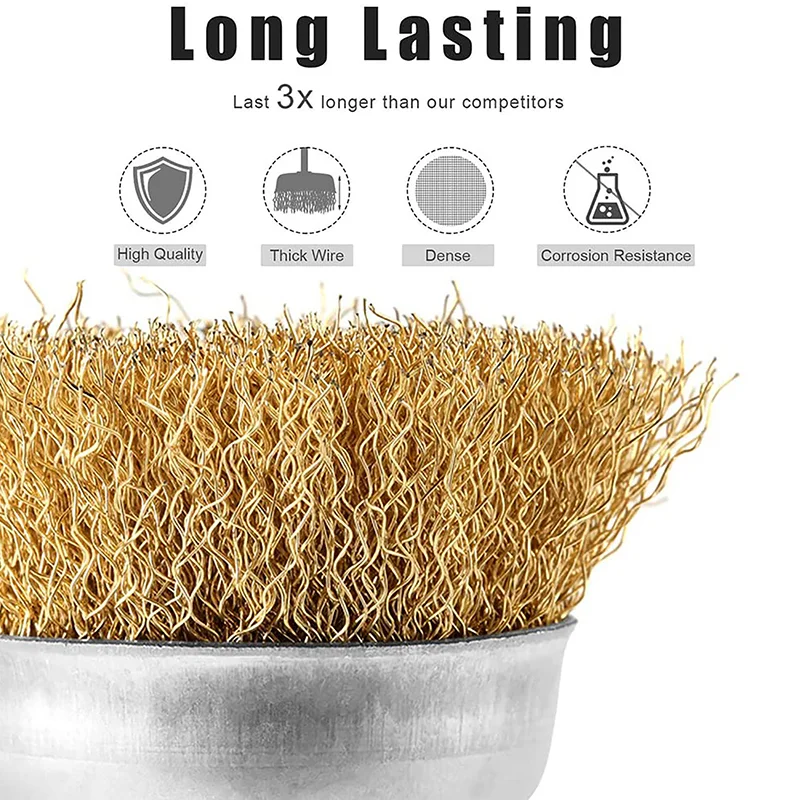 3/5 pezzi tipo penna spazzola in filo di acciaio 5 pezzi trapano elettrico ruota in filo di acciaio con asta per lucidatura e rimozione della ruggine accesso all'utensile per trapano elettrico