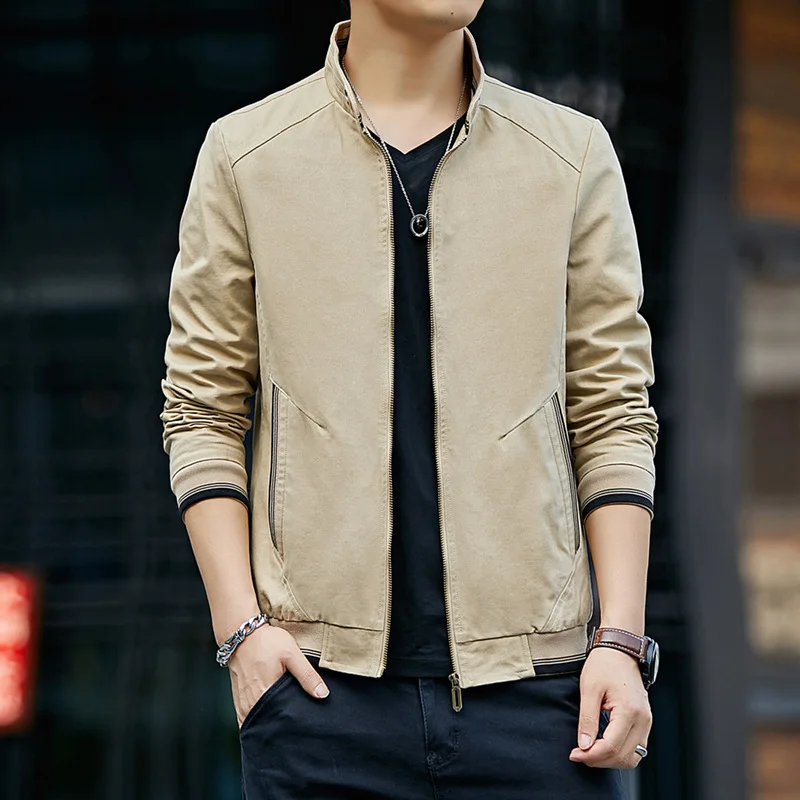 Men's Reversible Jacket Trend Polyester Casual Baseball Uniform New Spring and Autumn Clothes Male Double Sided Zipper Coats