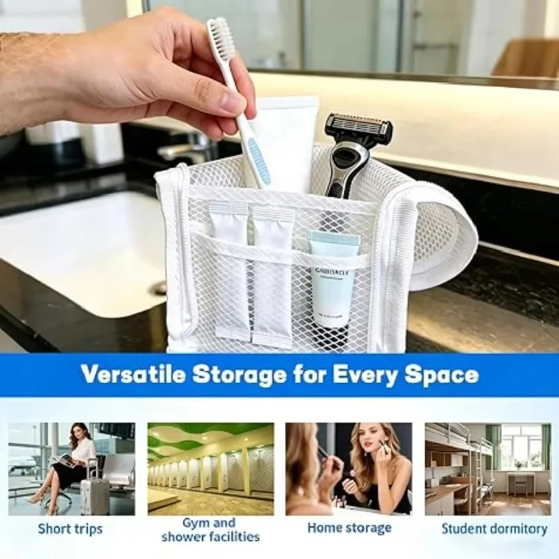 Standing Mesh Toiletry Bag Portable EVA Waterproof Travel Foldable Toothbrush Cosmetic Organizer Women Bathroom Storage Pouch