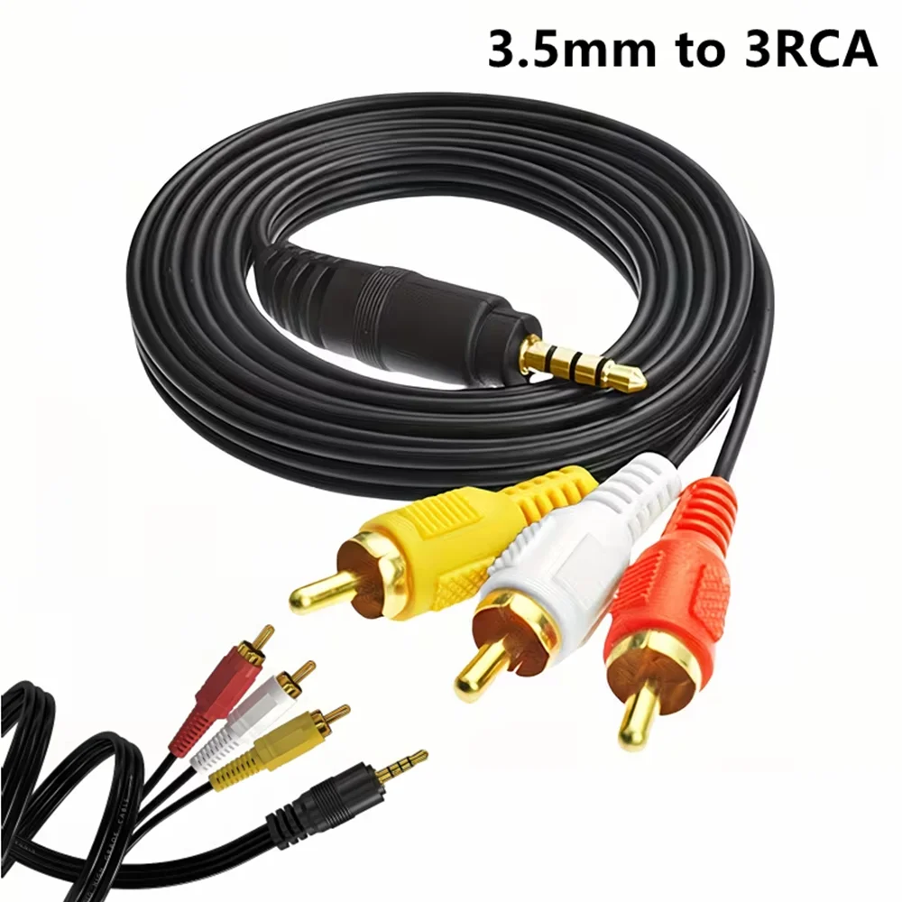 

3.5mm to RCA Audio Video Cable 1/8 Inch to 3 RCA Male Plug AUX Cable Cord for TV, MP3, Tablets, Speakers