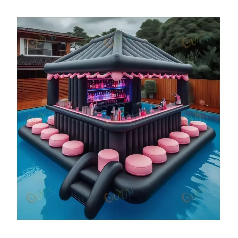 Customizable PVC Inflatable Pool Bar Family & Party Backyard Floating Raft for Water Celebrations