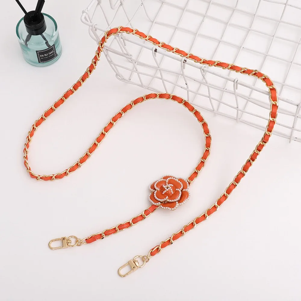 

Anti-lost Crossbody Phone Chain Diagonal Leather Phone Case Hanging Luxury Camellia Phone Neck Straps Bag Pendant