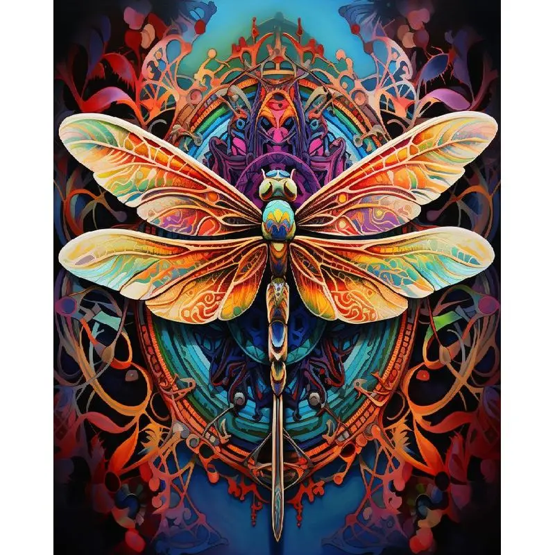 

GATYZTORY Full Square/Round Drill 5D DIY Diamond Painting "Color Dragonfly" Embroidery Cross Stitch 5D Home Decor Gift