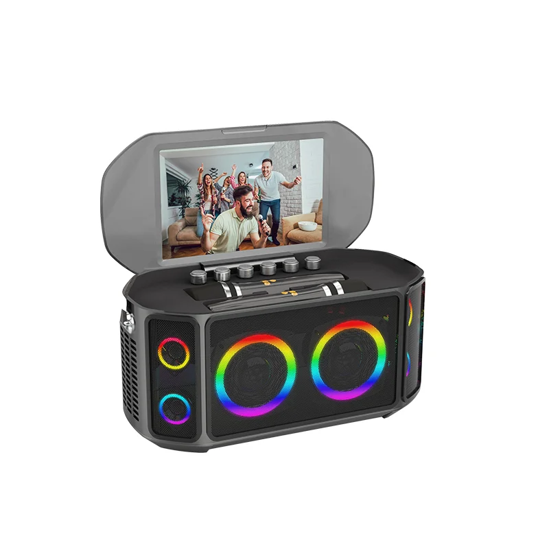 All-in-one Ktv Touch Screen Wireless Smart Party Blue Tooth Android System Powerful Machine Karaoke Players Speaker With Mic - view 4