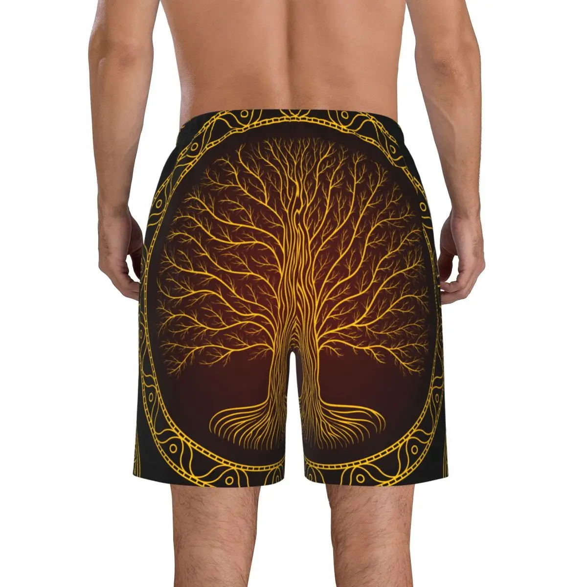 Quick Dry Summer Mens Beach Board Shorts Briefs For Man Swim Trunks Beachwear Yggdrasil Tree Of Life