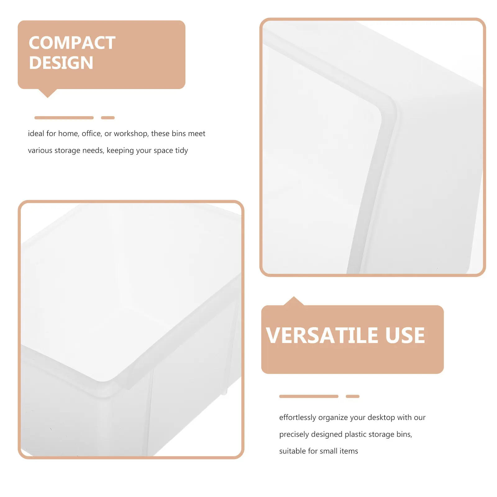 Compact Plastic Storage Bin for Slat Wall and Desk Mounting Ideal for Screws Tools Small Items Workshop Garage Office Organizer