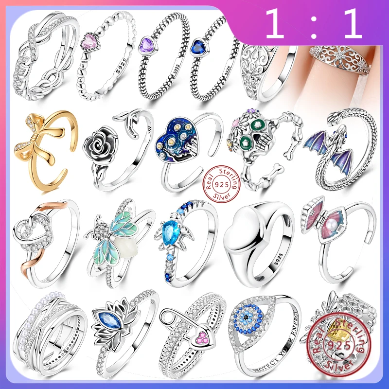 

Возрождение радостного между бодой: Anillos Originales Plata de Ley 925, Diseños Simples (Watch Brillante, Lazo