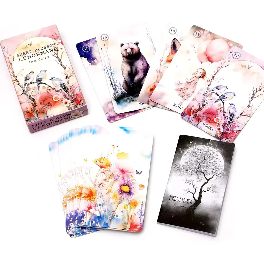 

Сладкий Цветок Ленорман, немецкая колода Таро, игра в судьбу, гадание с помощью бумаги, настольная игра для семейной вечеринки