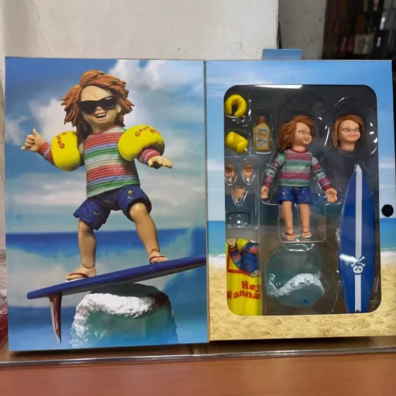 Série de films de jeu pour enfants, personnage de poupée Chucky, figurine d'action, modèle surf, accessoires d'ornement de bureau, jouet, cadeaux périphériques