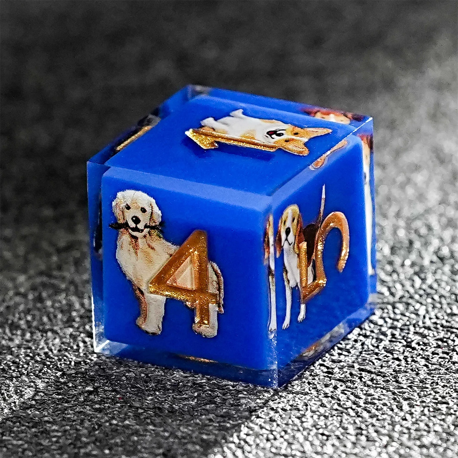 

1-7Pcs DND Blue Cute Dog Resin Dice Set Multi-sided Polyhedral Dice for D&D Game COC Role Playing RPG Table