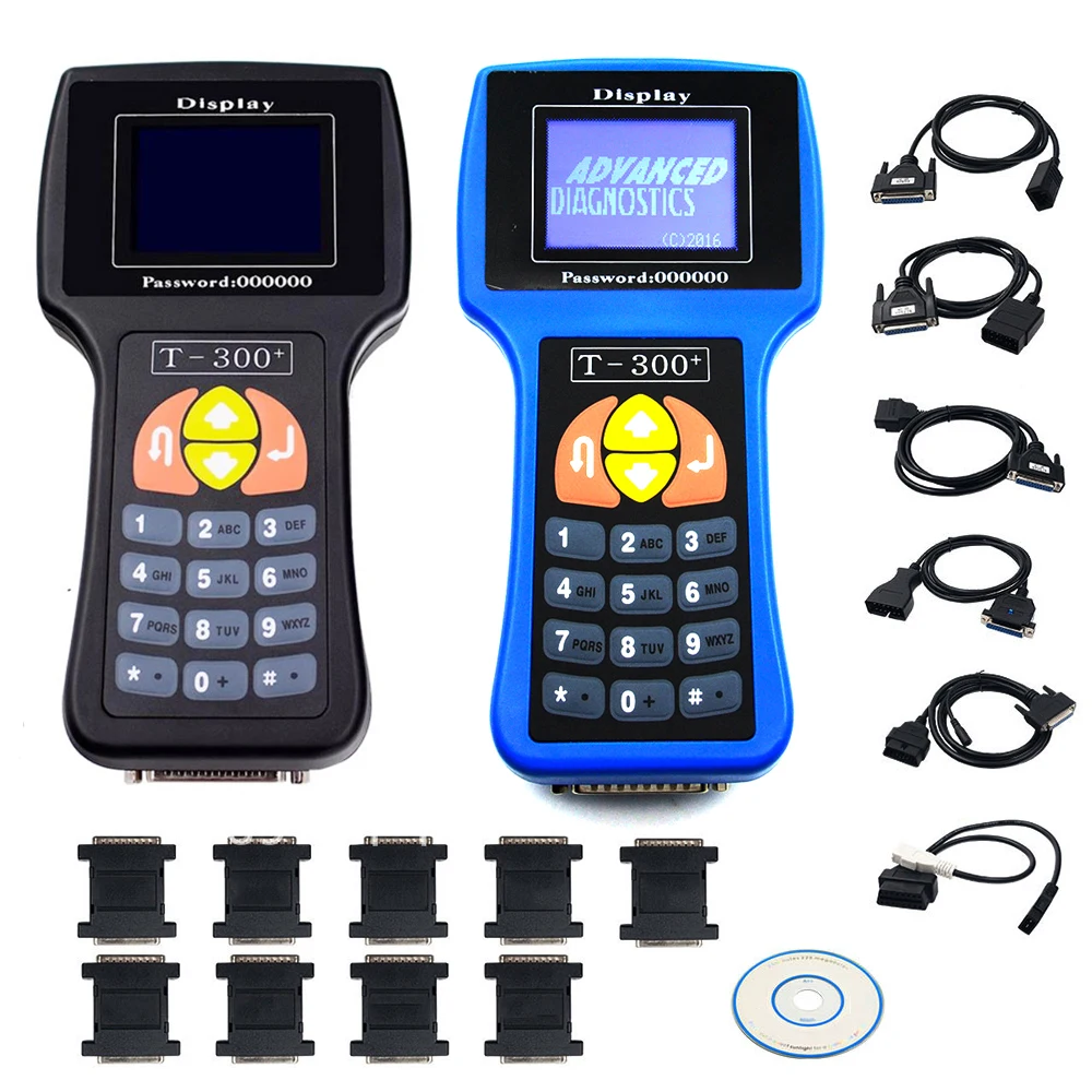 V23.9 T300 Diagnostic Auto Key Programmer Transponder Decoder T-Code Key Maker Copy Tool OBD ECU Read Clear Car Malfunction Code