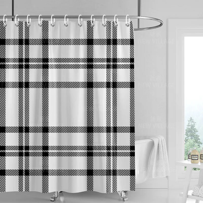 Home decoration shower curtains bathroom waterproof curtain fabric Living Room Modern Nordic Modern geometric pattern simple