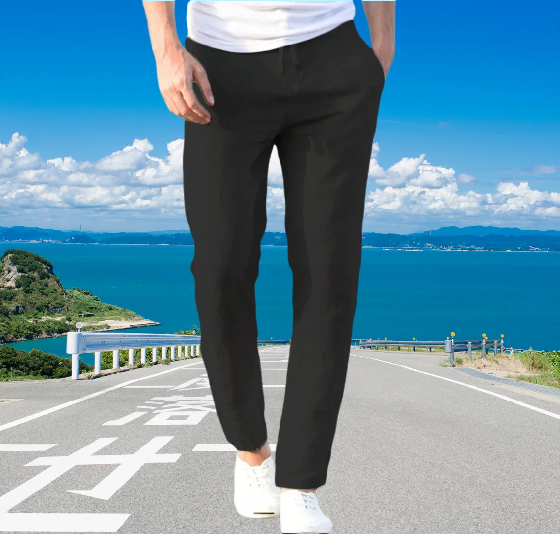 

2025 New summer spring Men's Cotton Linen Pants Male Autumn New Breathable Solid Color Linen Trousers Fitness Streetwear S-3XL