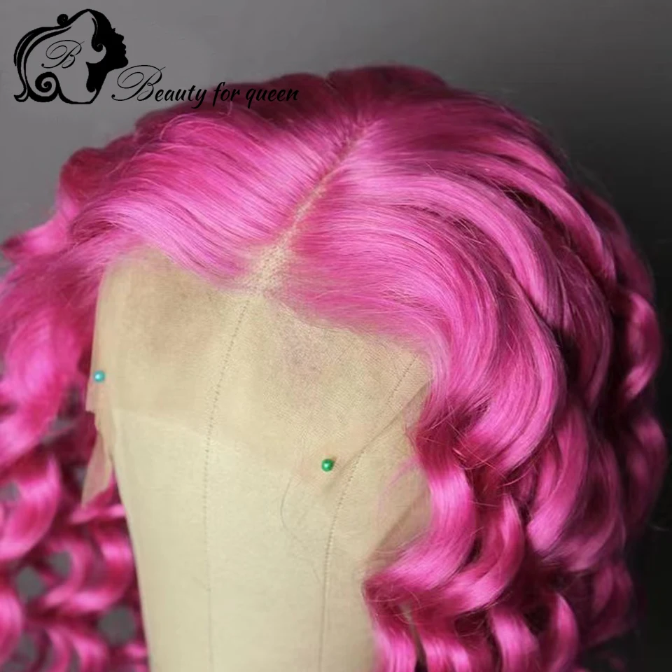 

13x4 HD Lace Frontal Wigs Pink Colored Human Hair Wig Hot Sale 180% Density 2026 Customize Beauty Fashion Style High Quality
