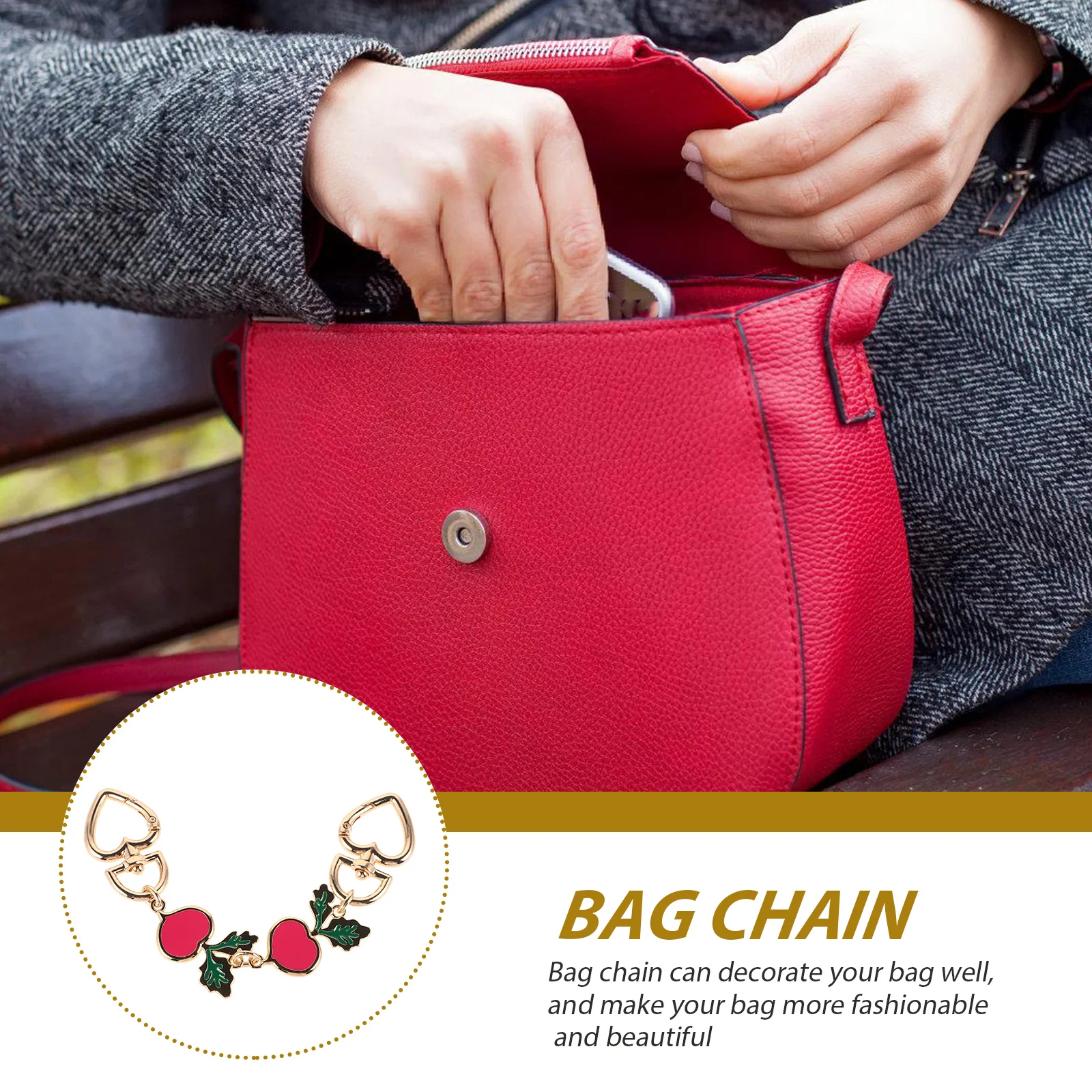 

Carrot Chain Accessories Replacement Radish DIY Supplies Metal Crossbody Strap Women Shoulder Bag Extender Purse Chain Bag