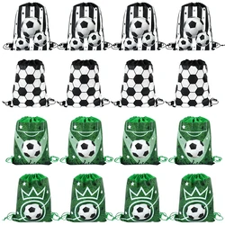 1-10PCS Football Drawstring Gift Bag Soccer Ball Non-woven Goodie Bag Backpack Kid Sport Themed Birthday Party Decoration Supply