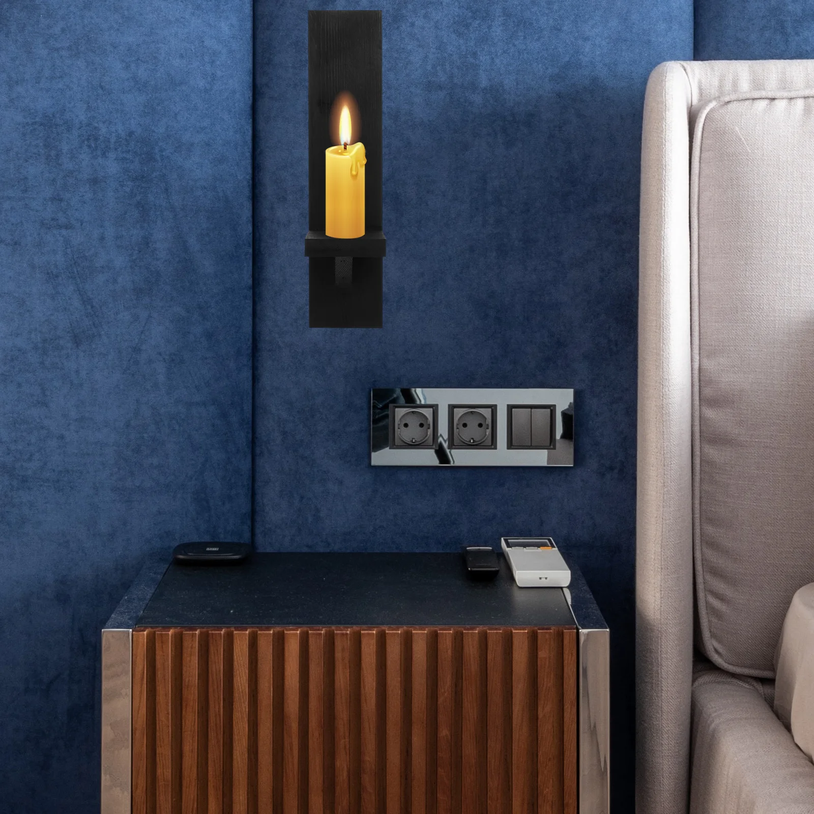 

2Pcs Wooden Wall Mount Sconces Rustic Tea Light Holders Decorative Wall Candlestick for Bedroom Living Room Wedding Home