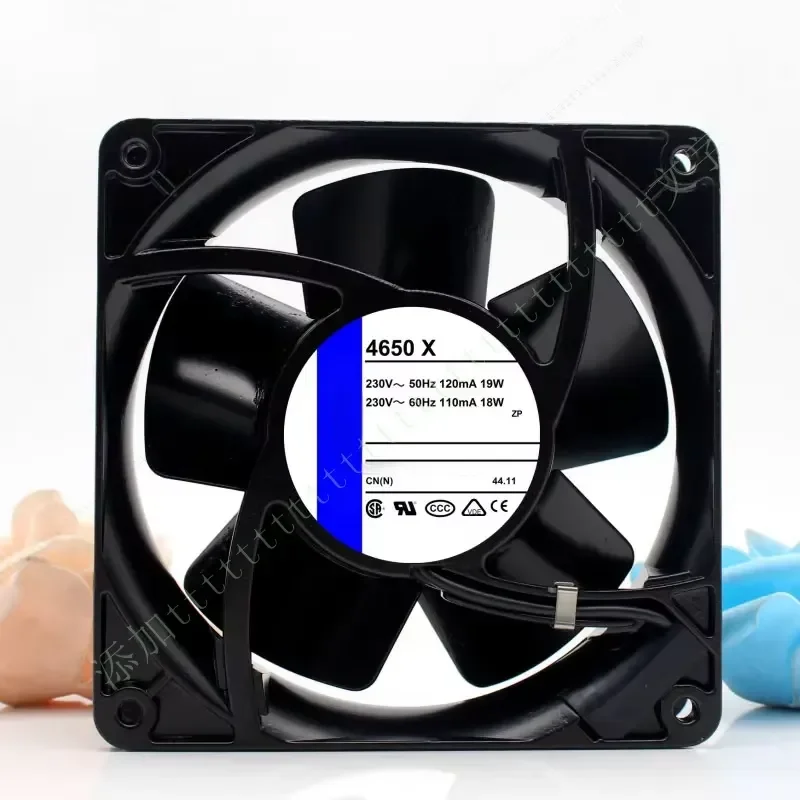 W FOR  EBM PAPST 4650X 4650Z 4656X 4656Z 4580N 4558N 120*120*38MM 12038 230V High Temperature Resistant All Metal Cooling Fan