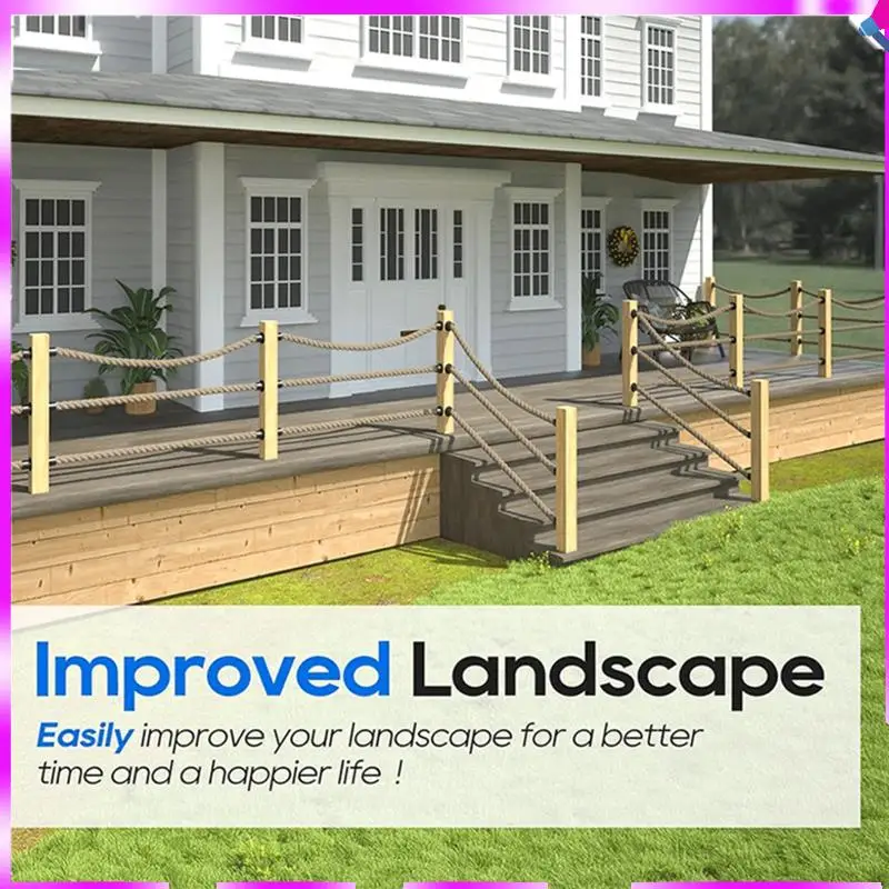 N96R Black Rope End Snap With Screw Securing Rail Support Cap 4-Pack For Hemps Fencing Stair Deck Railing Kit