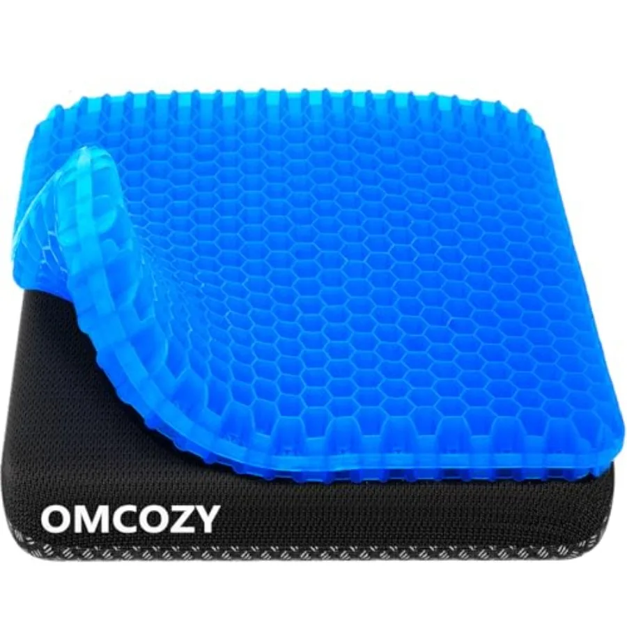 Gel Seat Cushion, Cooling Cushion Super Large and Thick,Breathable Honeycomb Design Absorbs Pressure Points Seat Cushion, Gel C