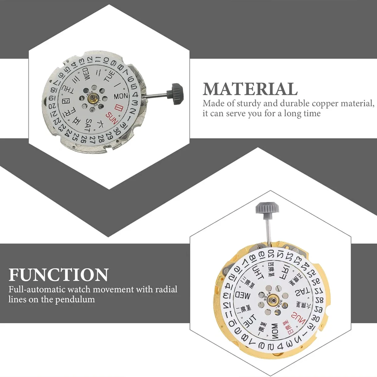 Japan Miyota 8215/8205 Automatic Movement 21Jewels Mechanical GMT Date Double Calendar High Accuracy Watch Accessories - view 6