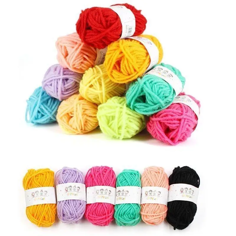 DIY Knitting Crochet Yarn 24 Color Set Portable Lightweight for Travel Craft Projects Scarf Hat Sock Knitting Use