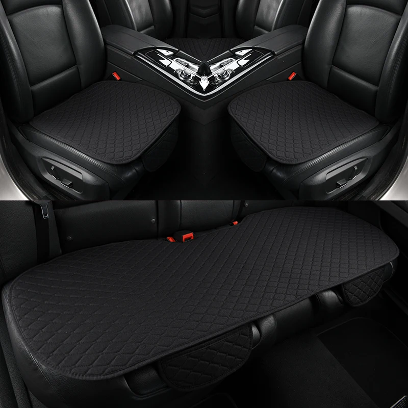 5 Seats Car Seat Cover Protector Flax Front Back Rear Back Seat Cushion Pad for Auto Automotive Interior Truck Suv or Van