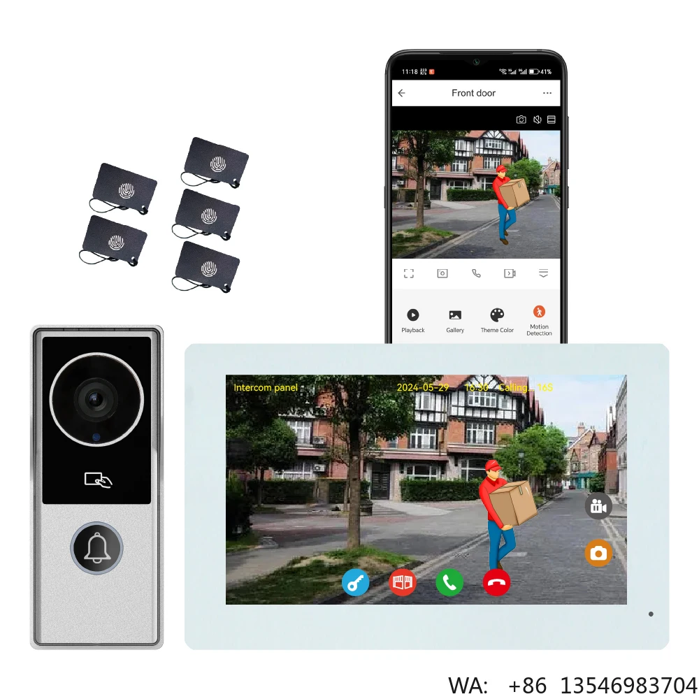 Intercom Video Doorbell 7 Inch &10.1 Inch Smart Screen Panel with Night Vision Linux-Based Home Security Camera