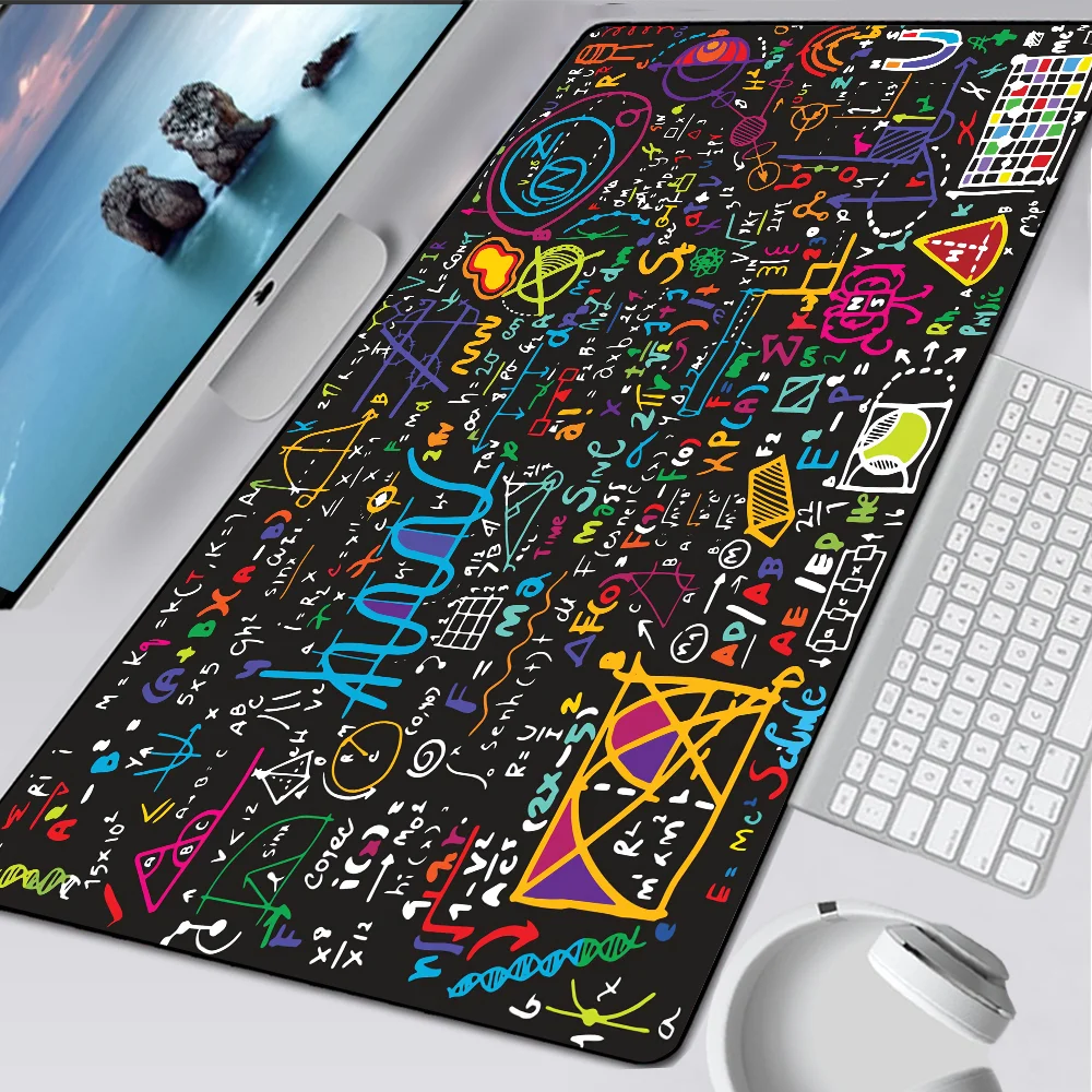 Geometric Math Formula Large Gaming Mouse Pad Computer Mousepad PC Gamer Mouse Mat Laptop XXL Mouse Carpet Keyboard Mat Desk Pad